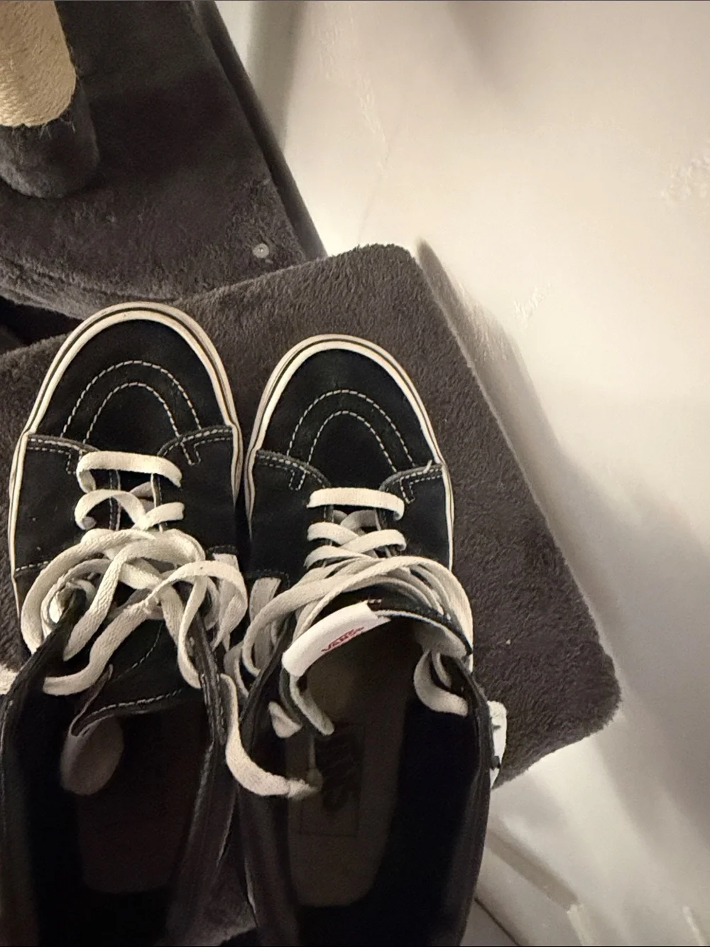 Vans Kids Black and White High-Top Skate Sneakers